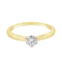 Geelgouden solitairring met 0,25ct Labgrown diamant