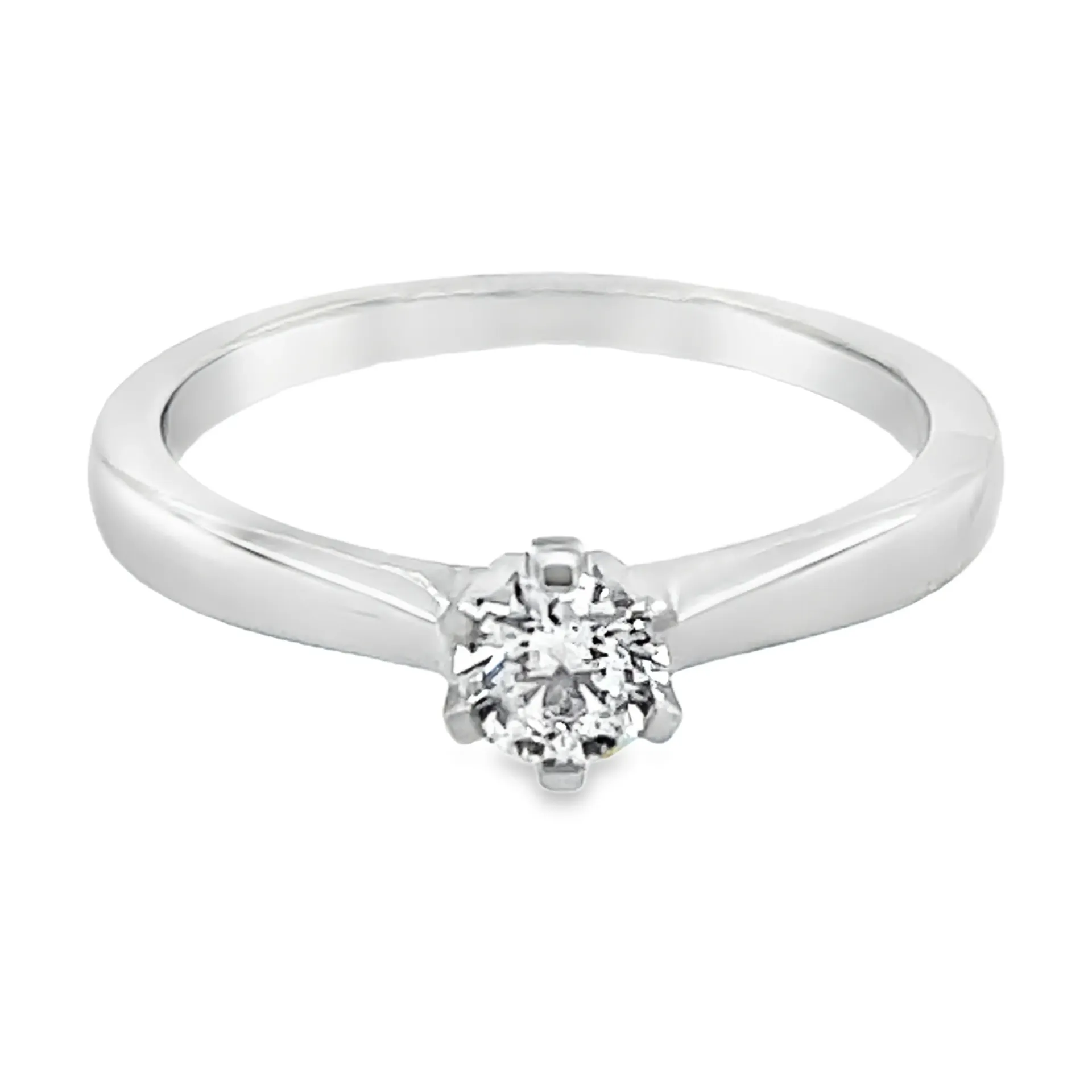 [WRL2387-52] Witgouden solitairring met 0,25ct Labgrown diamant (16,5 / 52)
