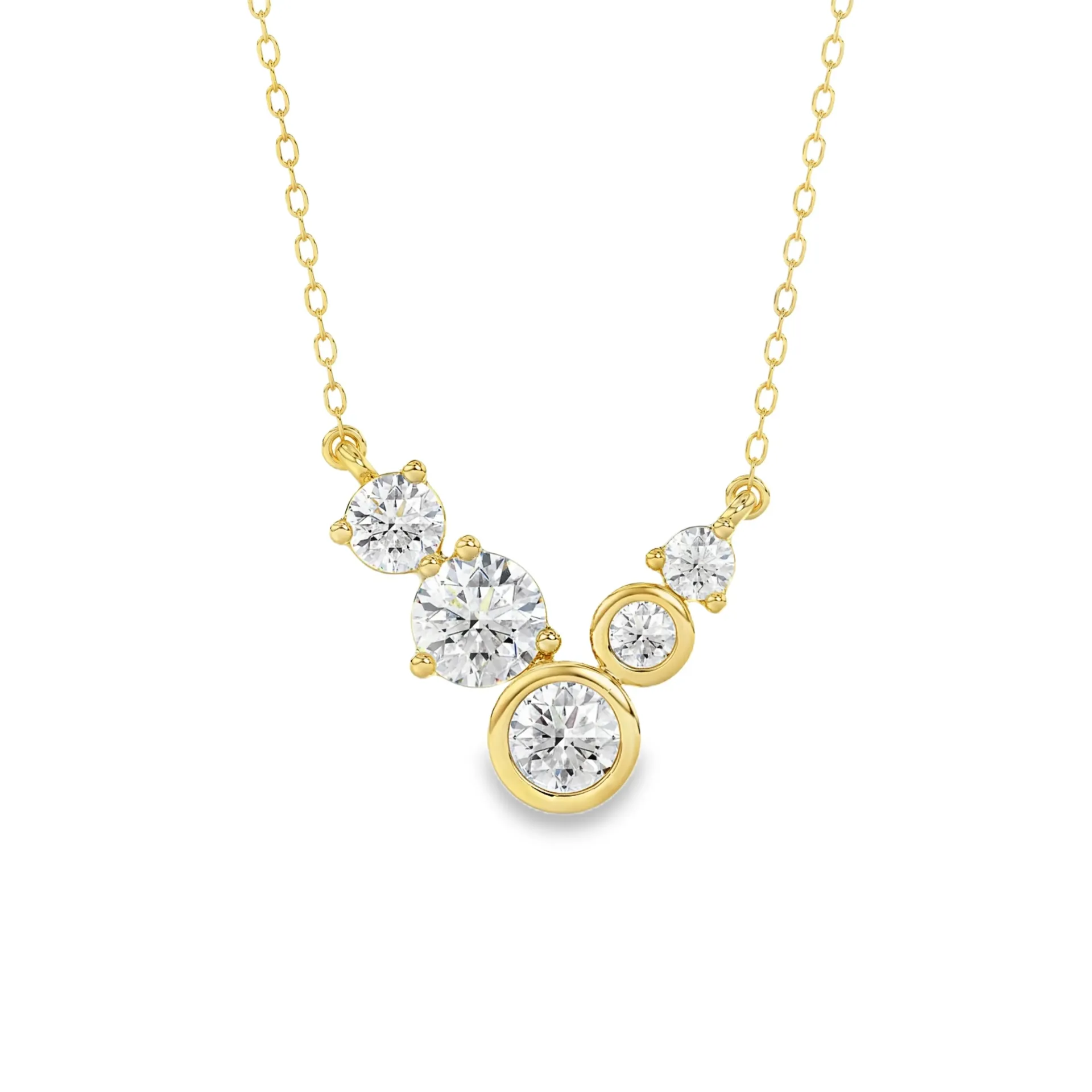 [GCL2488-45] Geelgouden collier met 0,50ct Labgrown diamant