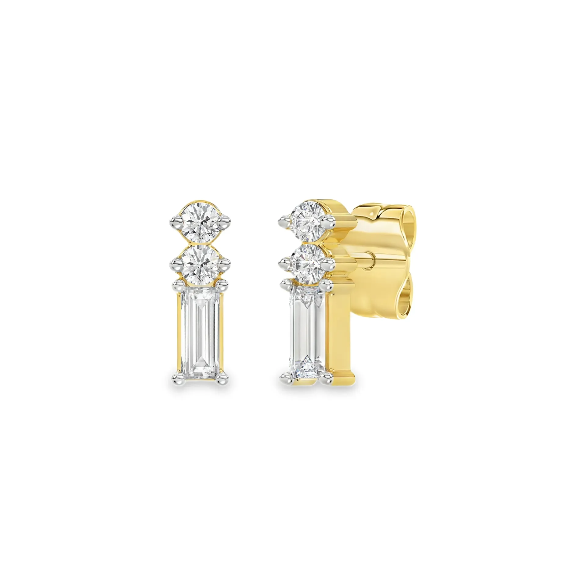 [GOL2489] Geelgouden oorstekers met 0,10ct Labgrown diamant
