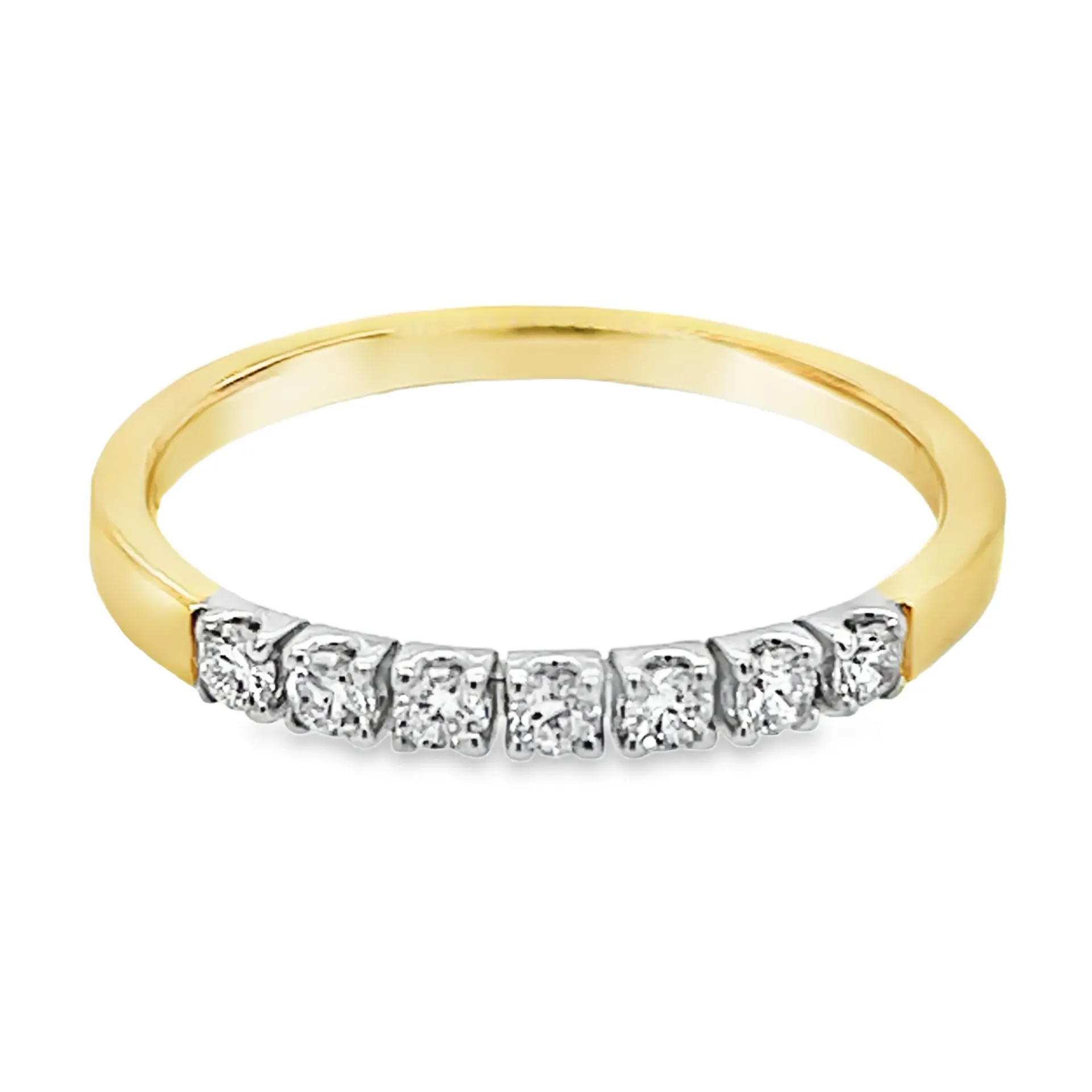 [GRE2513-52] Bicolor gold ring with 0.21 carat diamond (16,5 / 52)