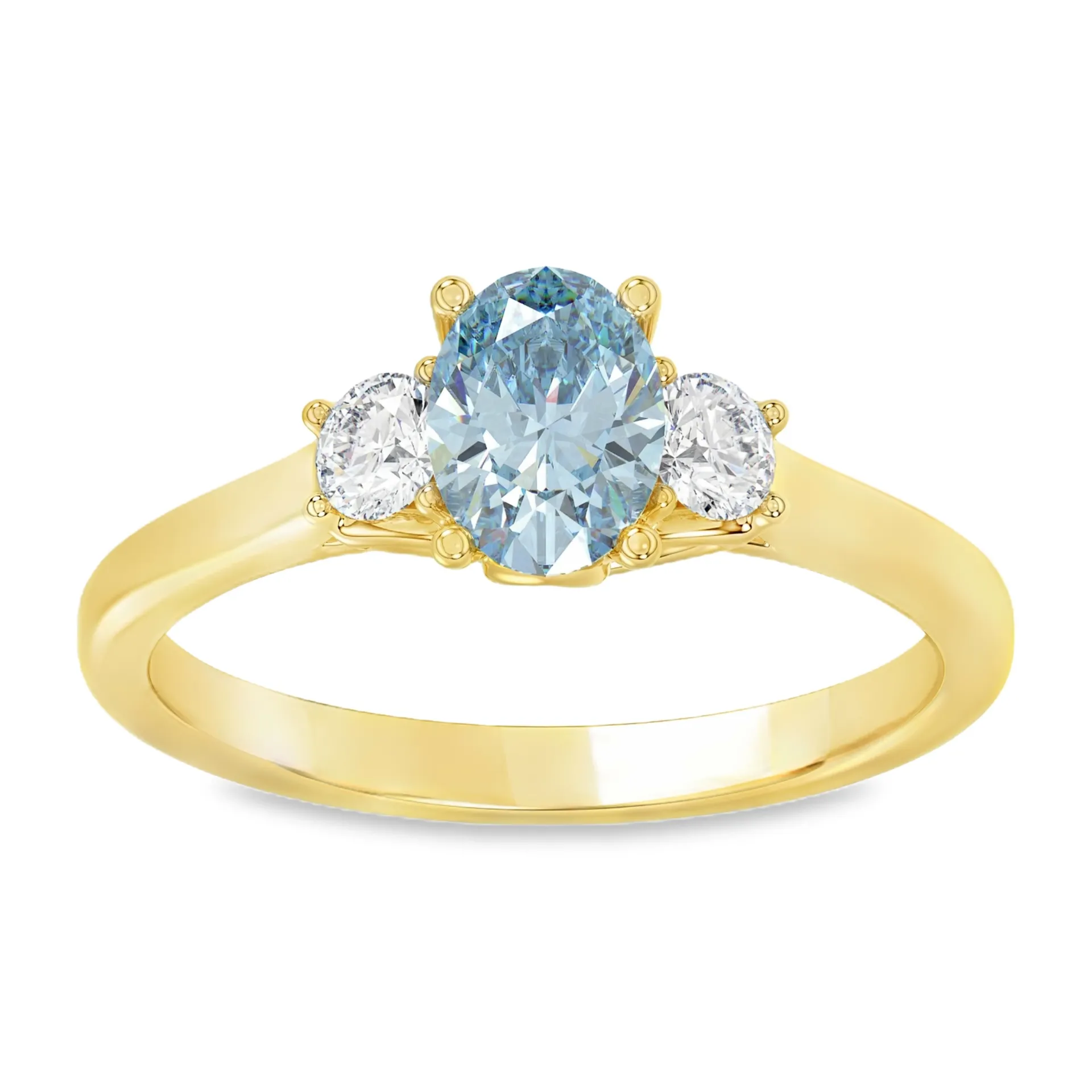 [GRL2467-52] Geelgouden ring 1,36ct Labgrown diamant (16,5 / 52)