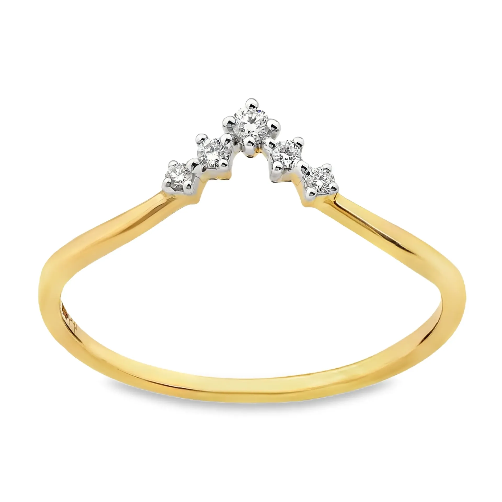 [GRE2394-52] Geelgouden ring met 0,06ct Diamant (16,5 / 52)