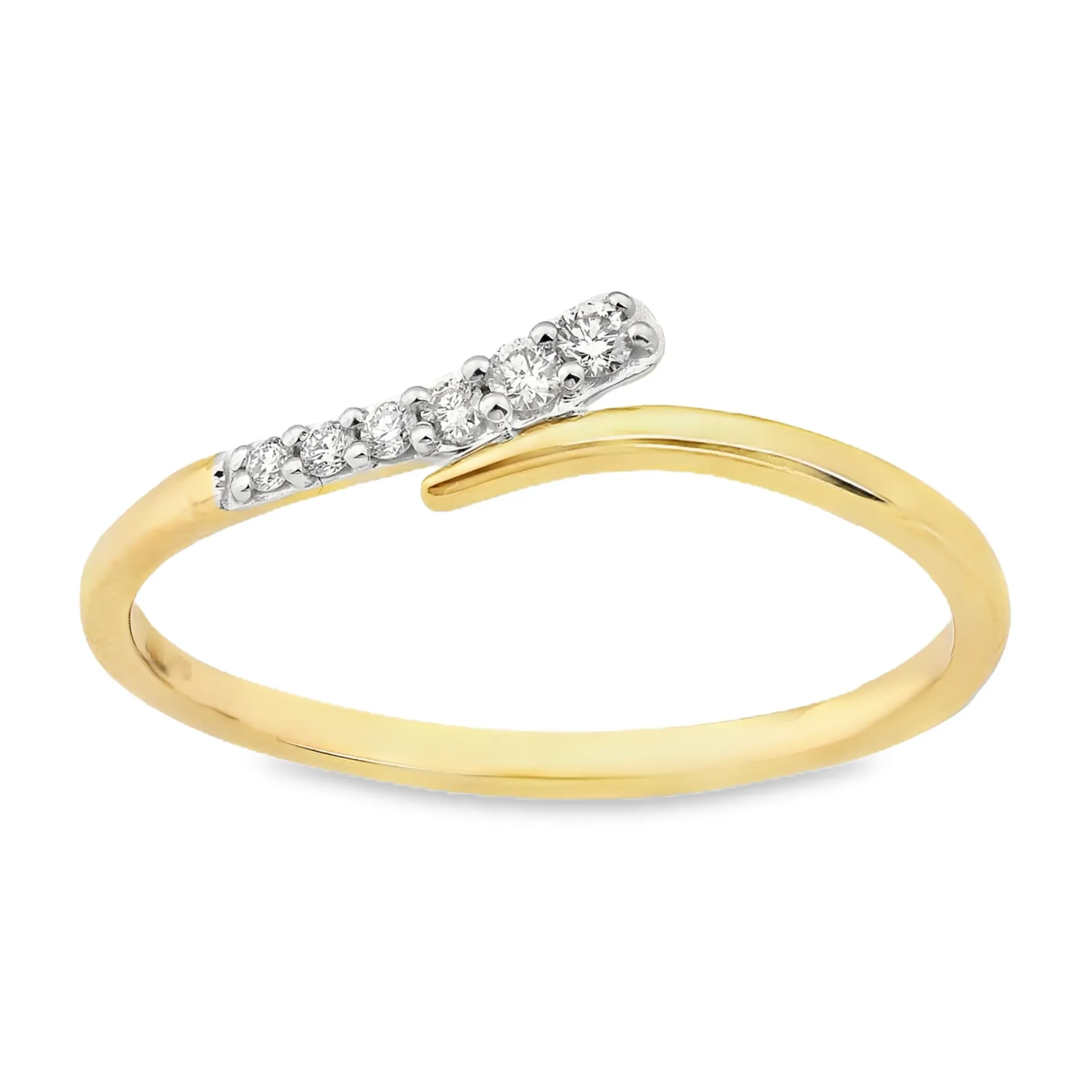 [GRE2485-52] Geelgouden ring met 0,07ct Diamant (16,5 / 52)