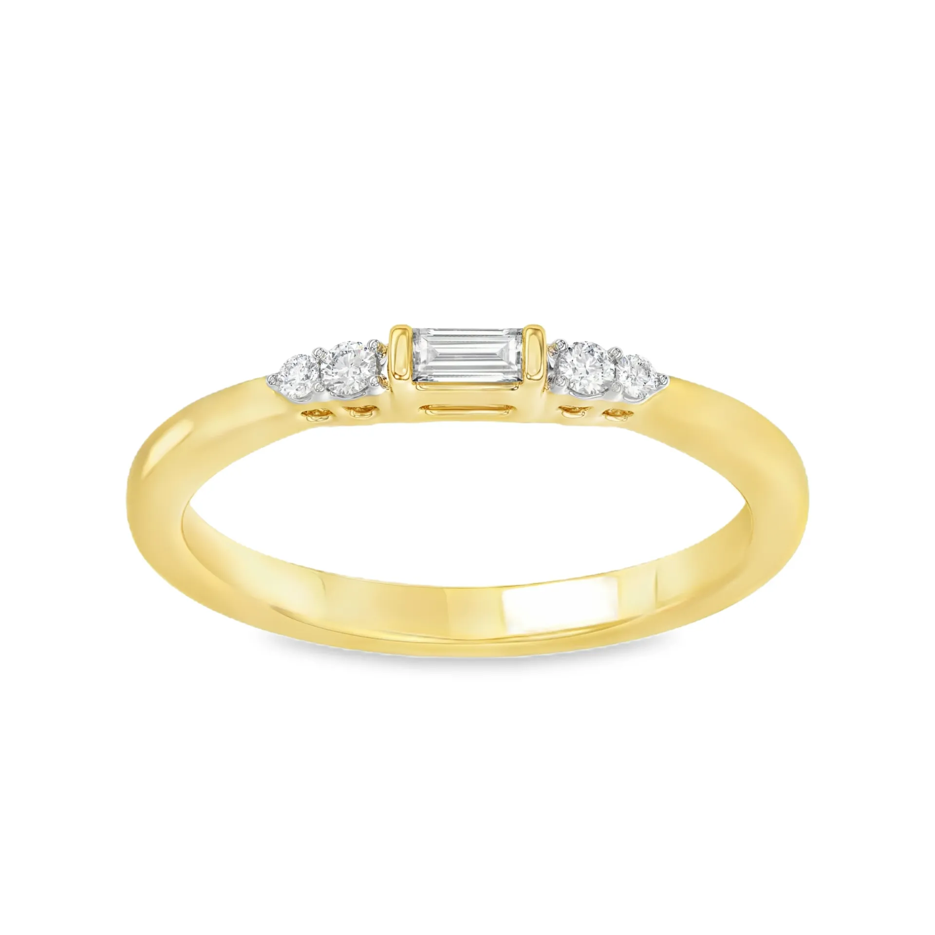 [GRL2489-52] Geelgouden ring met 0,10ct Labgrown diamant (16,5 / 52)