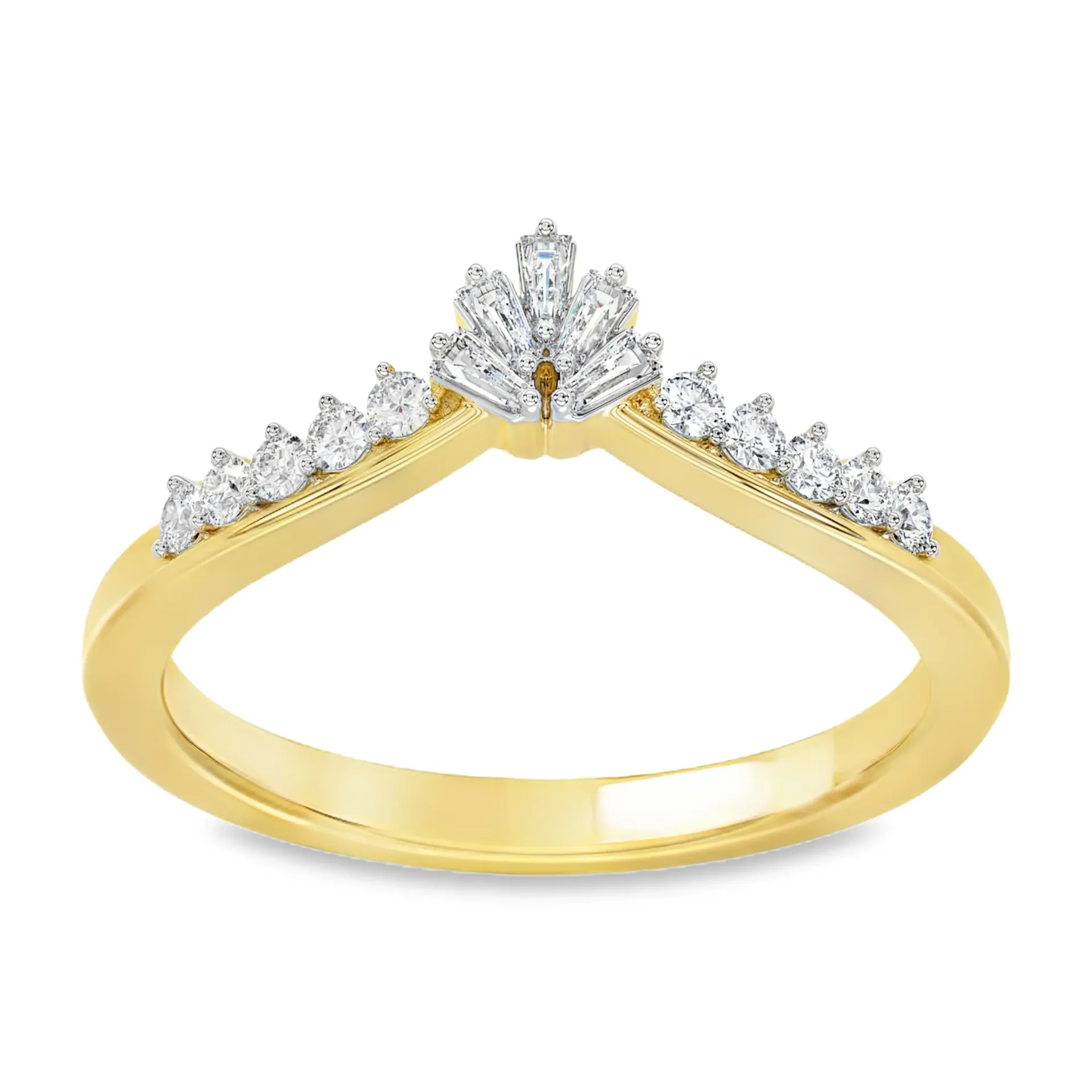 [GRL2472-52] Geelgouden ring met 0,20ct Labgrown diamant (16,5 / 52)