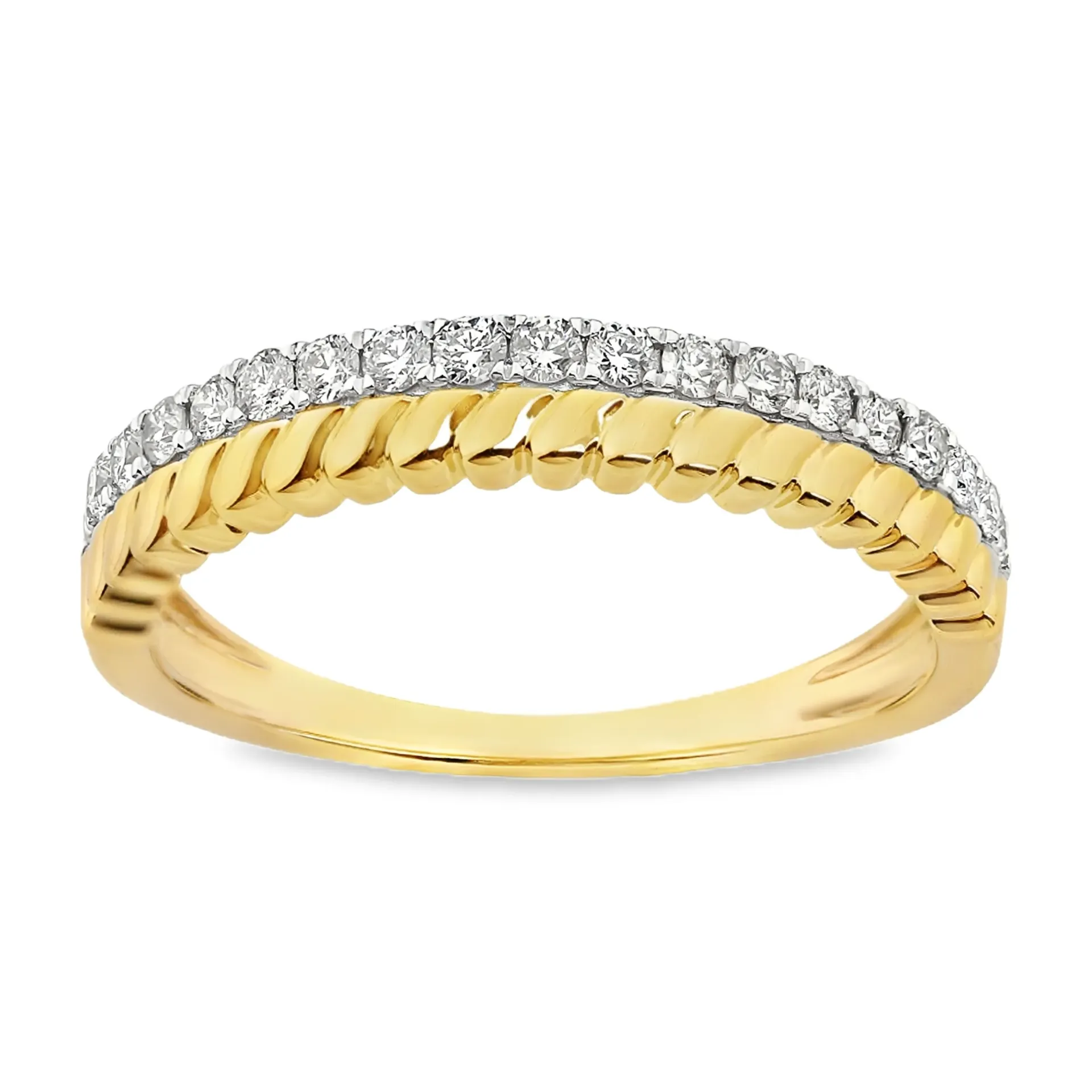 [GRE2487-52] Geelgouden ring met 0,28ct Diamant (16,5 / 52)