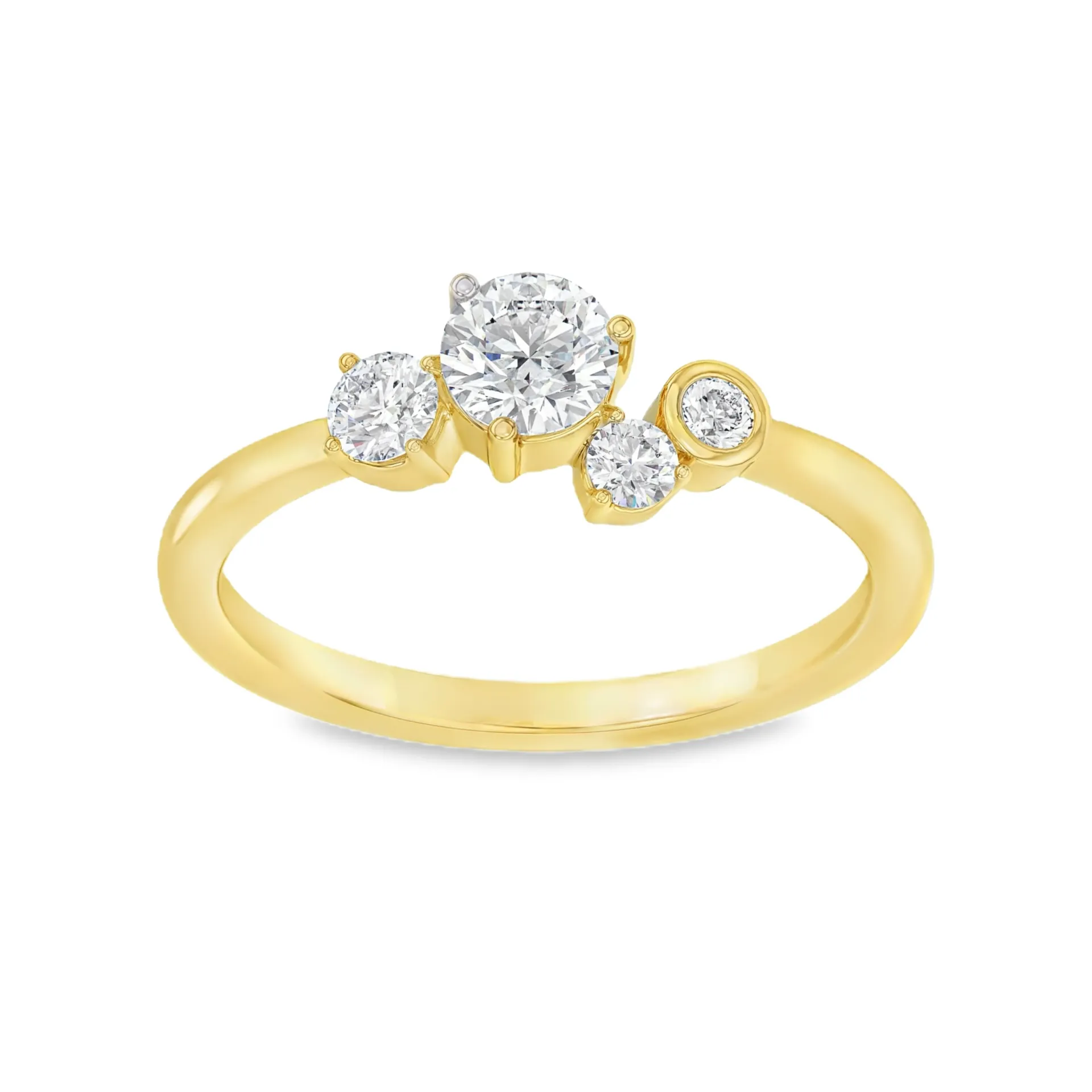 [GRL2488-52] Geelgouden ring met 0,50ct Labgrown diamant (16,5 / 52)