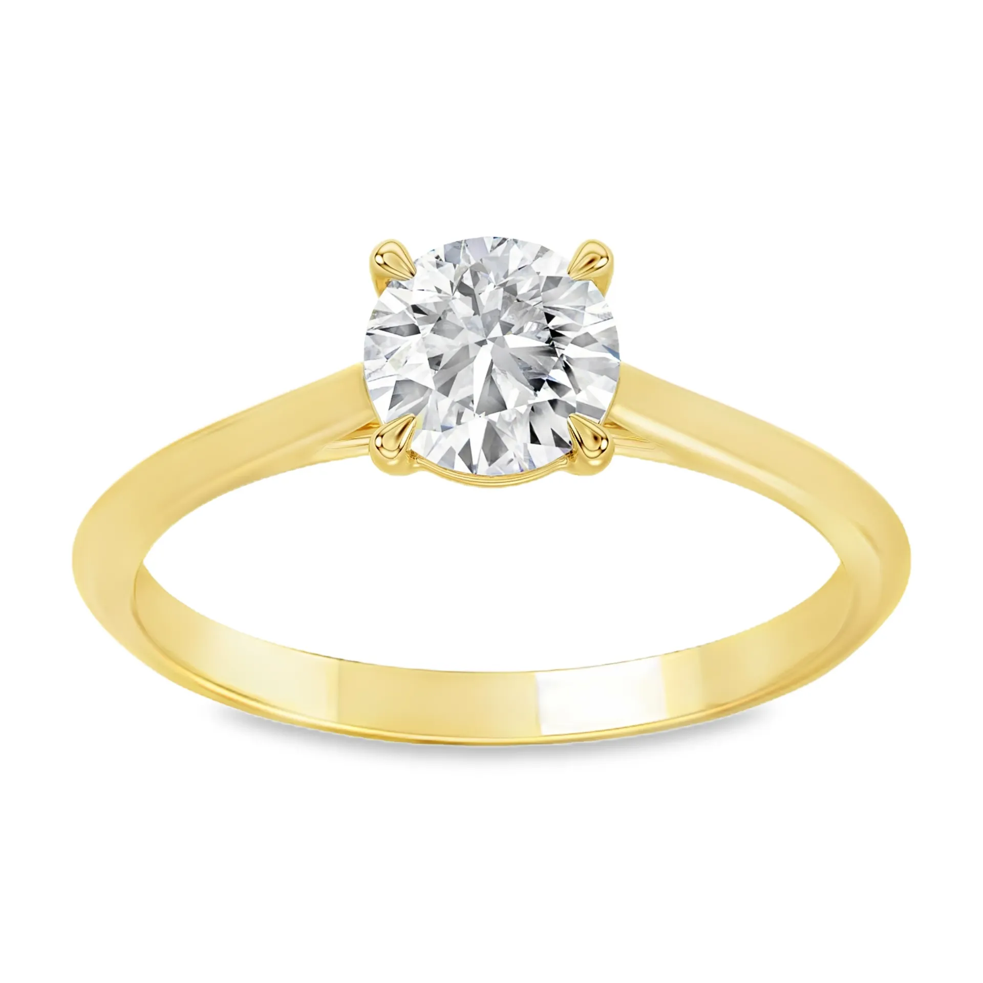 [GRL2466-52] Geelgouden ring met 0,75ct Labgrown diamant (16,5 / 52)