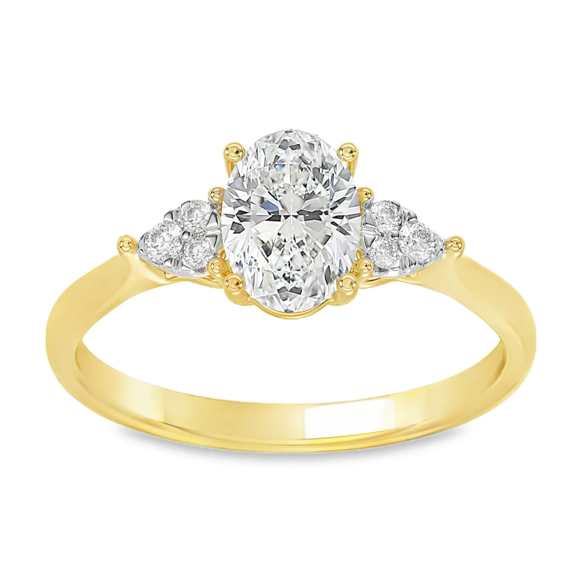Geelgouden ring met 1,10ct Labgrown diamant