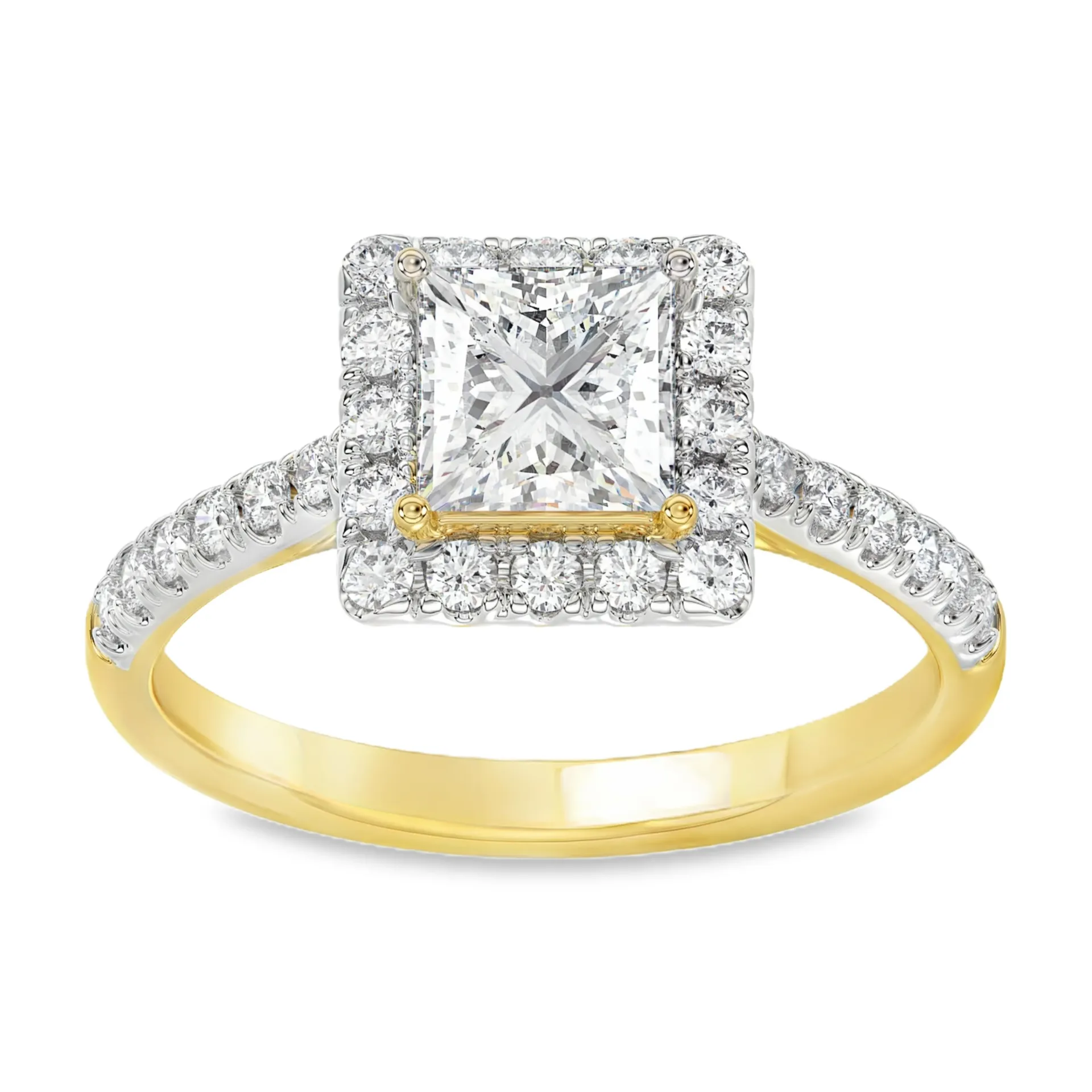 [GRL2403-52] Geelgouden ring met 1,50ct Labgrown diamant (16,5 / 52)