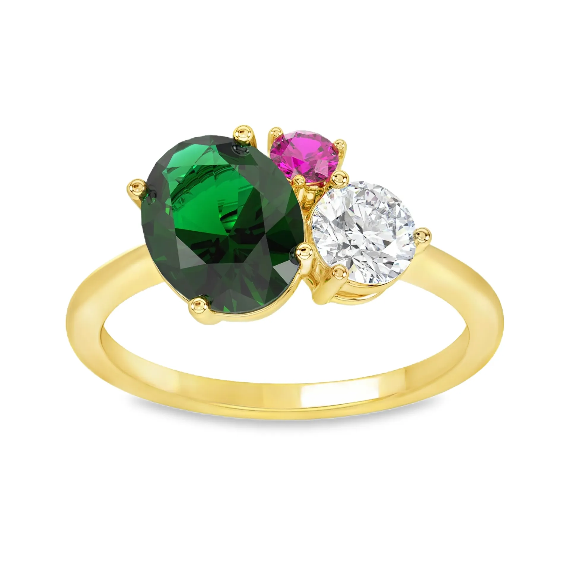 [GRL2495-52] Geelgouden ring met 3,15ct Labgrown diamant (16,5 / 52)