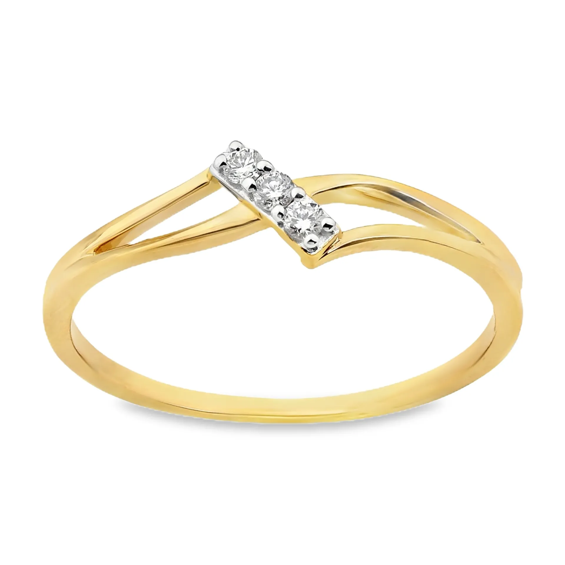 [GRE2481-52] Geelgouden ring met 0,05ct Diamant (16,5 / 52)
