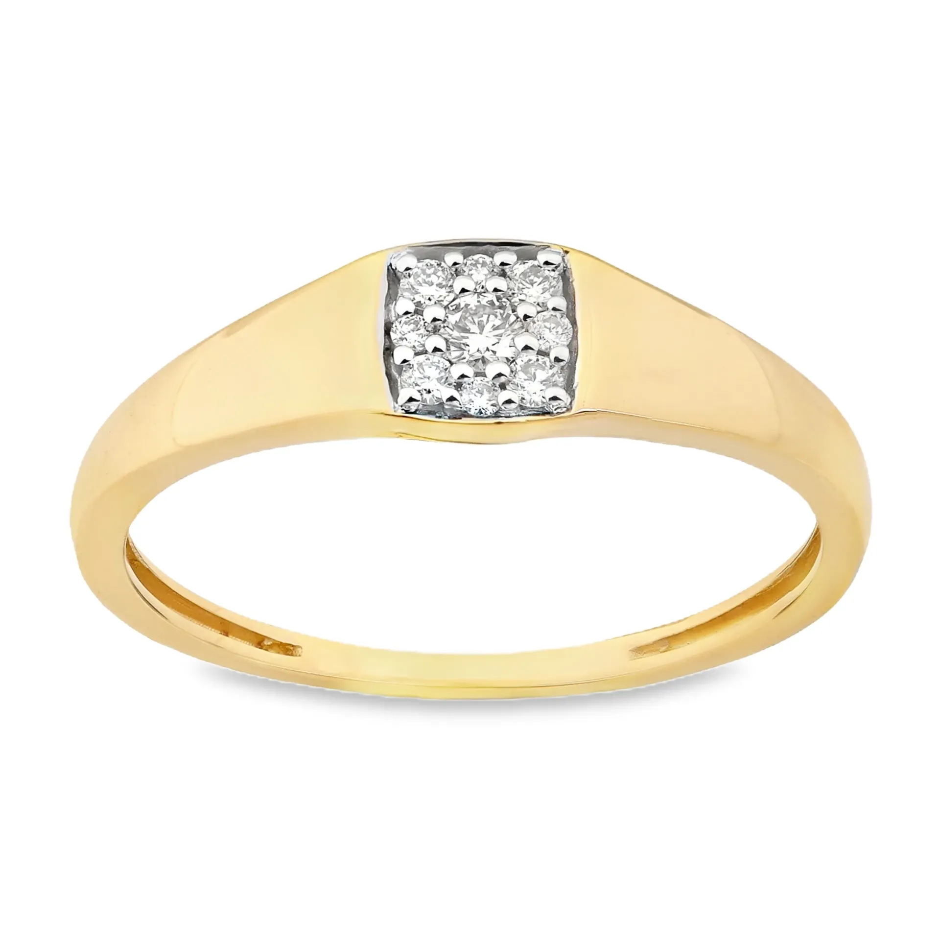 [GRE2479-52] Geelgouden ring met 0,10ct Diamant (16,5 / 52)