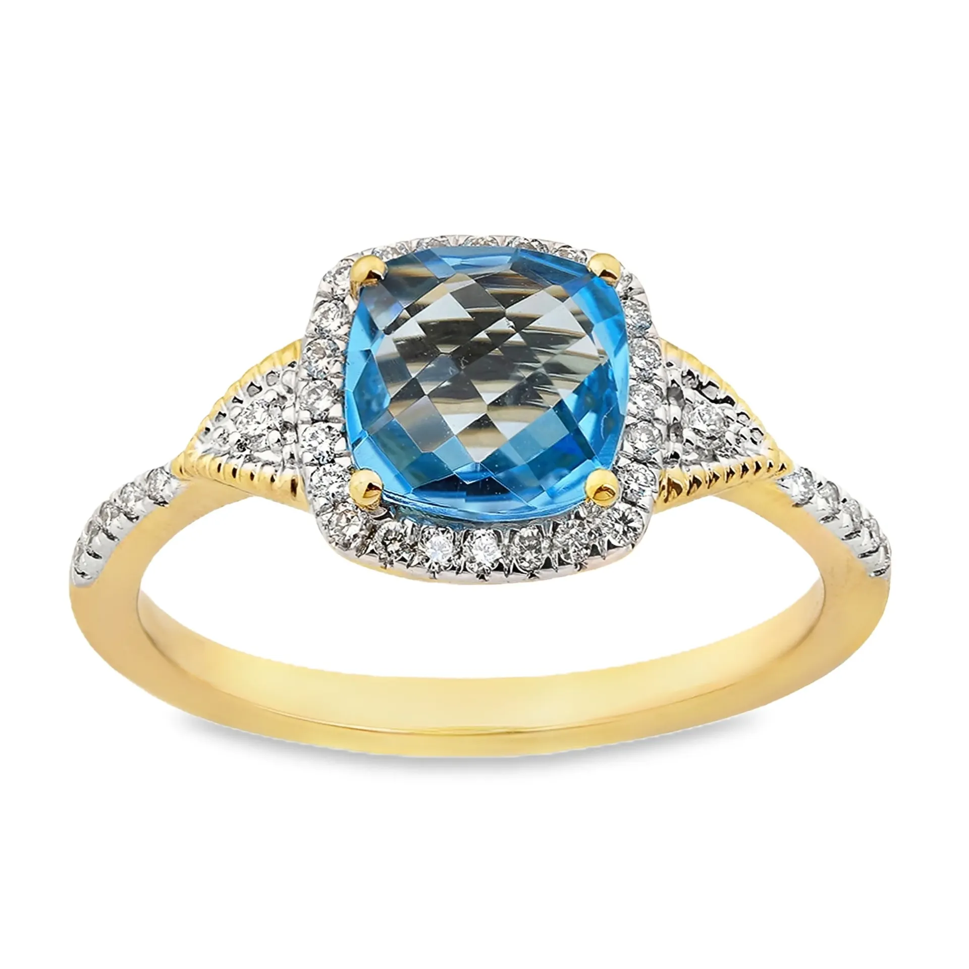 [GRE2486-52] Geelgouden ring met 1,42ct Topaas en Diamant 0,17ct (16,5 / 52)