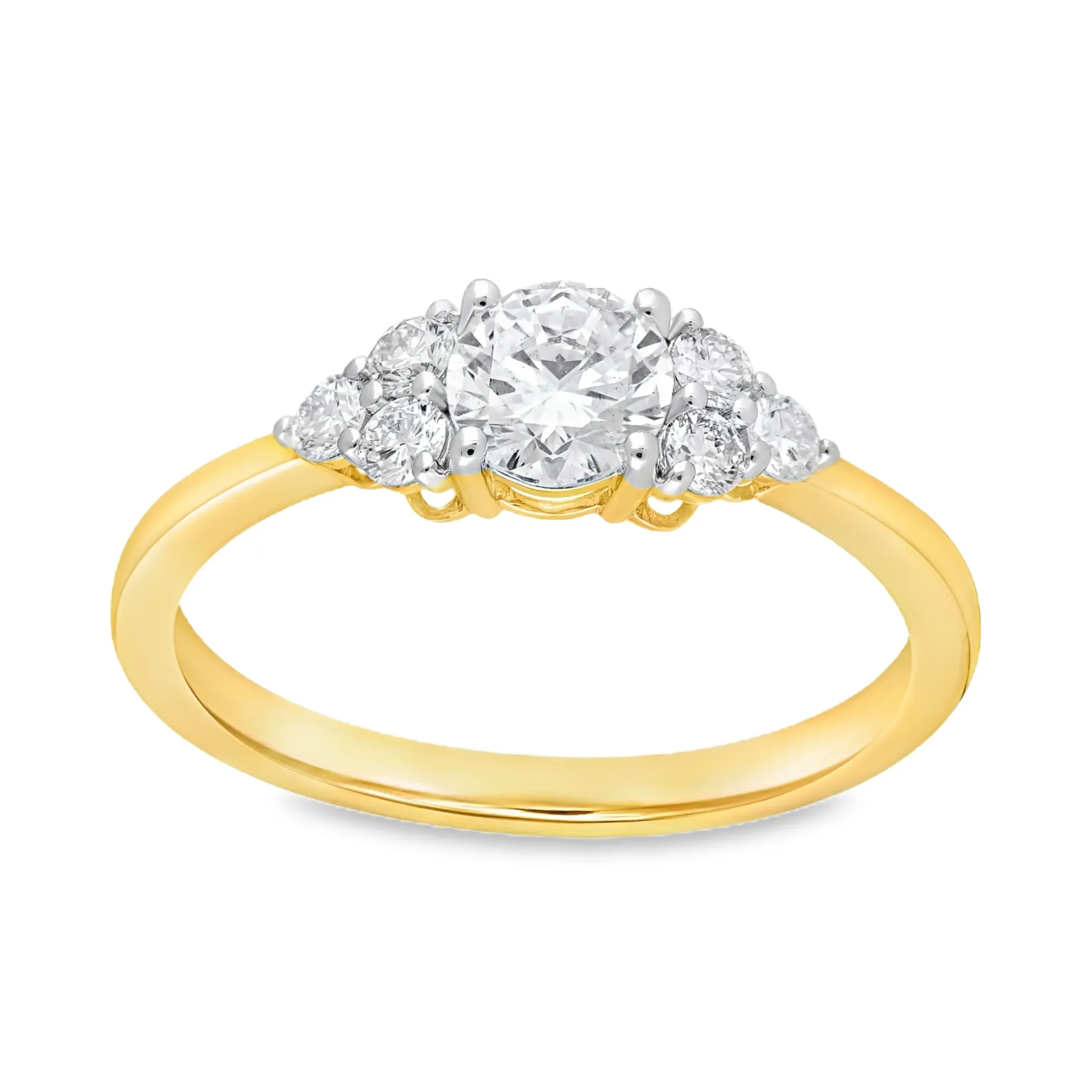 [GRL2445-52] Geelgouden ring met 0,79ct Labgrown diamant (16,5 / 52)