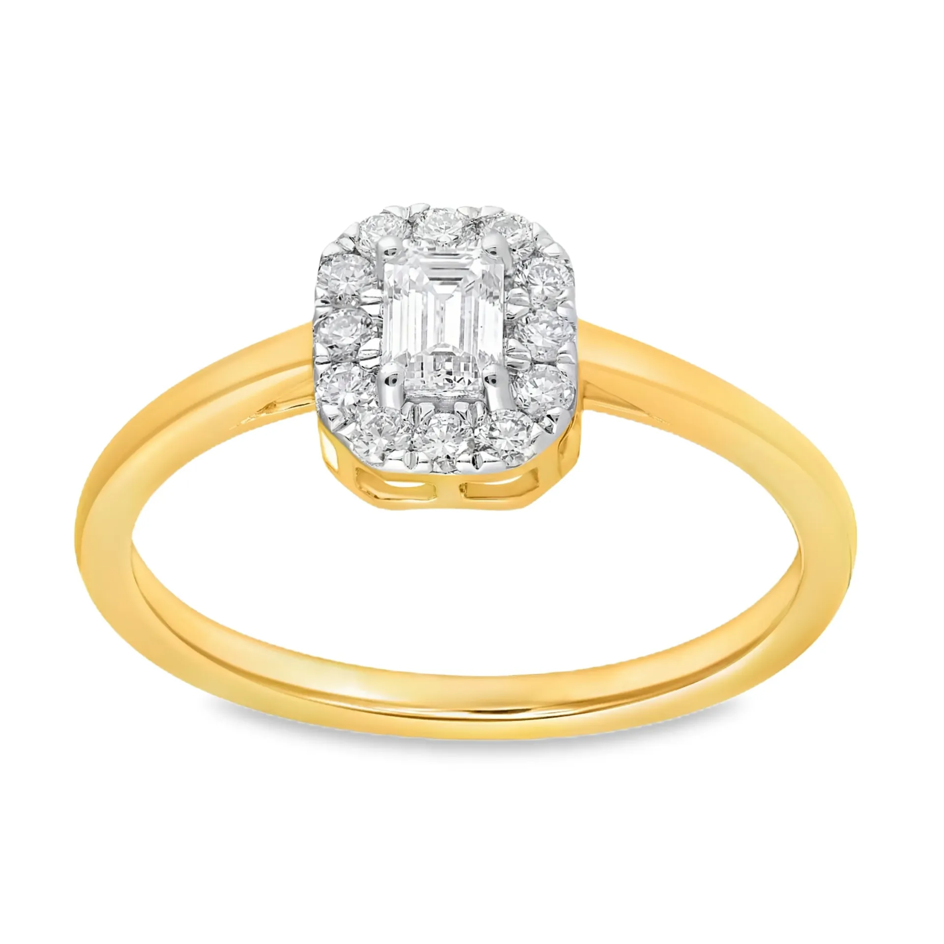 [GRL2441-52] Geelgouden ring met 0,43ct Labgrown diamant (16,5 / 52)