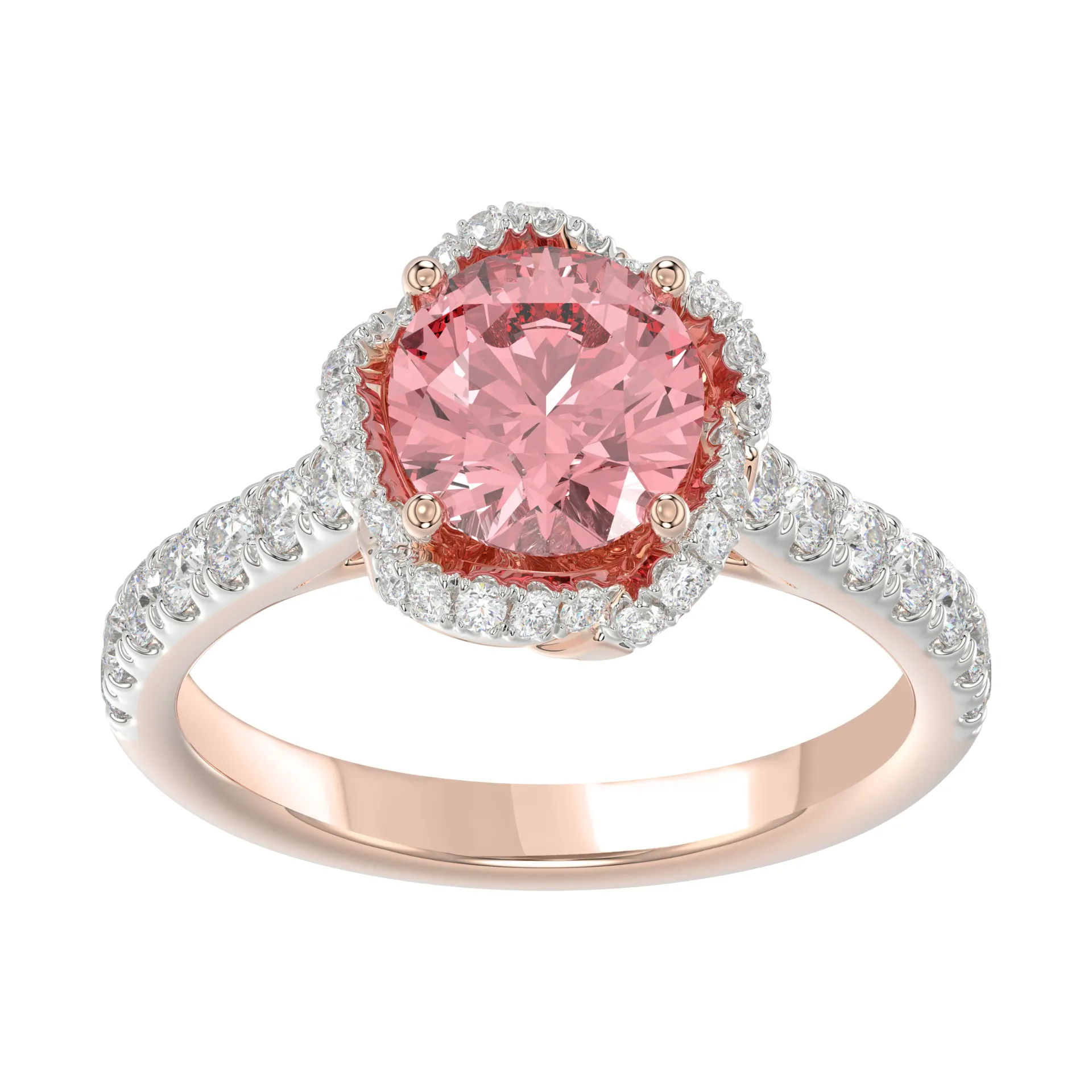 [RRL2469-52] Rosé gouden ring met 2,00ct Labgrown diamant (16,5 / 52)