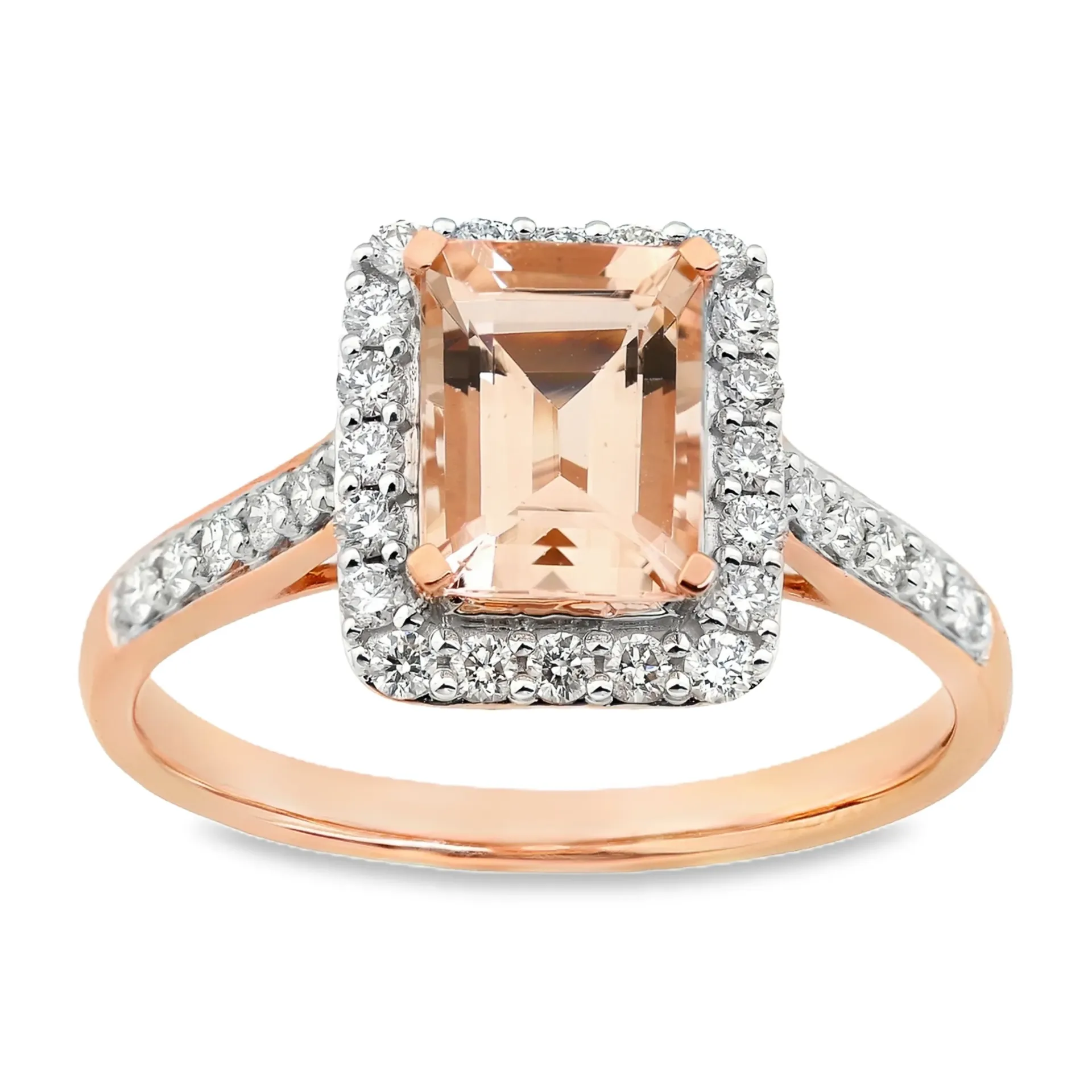 [RRE2476-52] Rosé gouden ring met 1,42ct Morganite en 0,38ct Diamant (16,5 / 52)