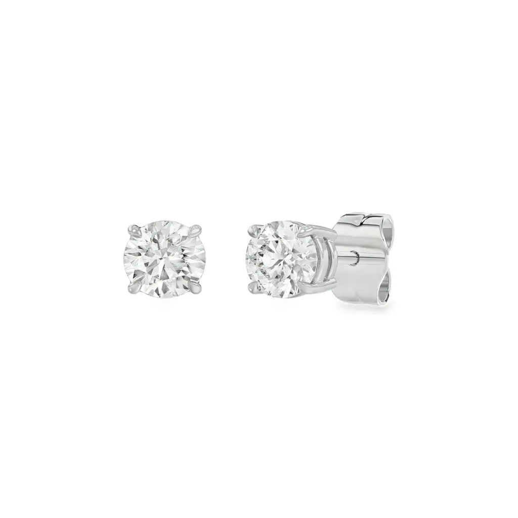Witgouden oorstekers met 0,70ct Labgrown diamant