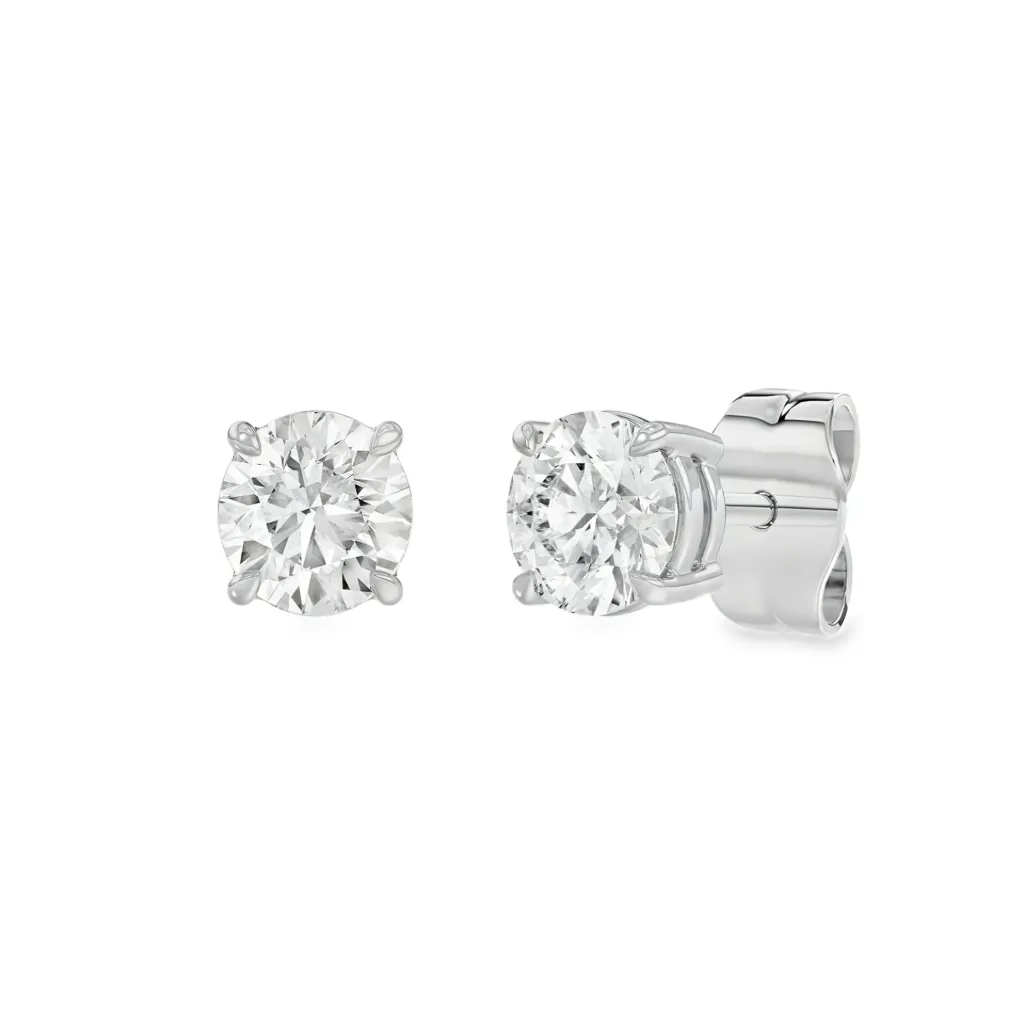 Witgouden oorstekers met 1,00ct Labgrown diamant