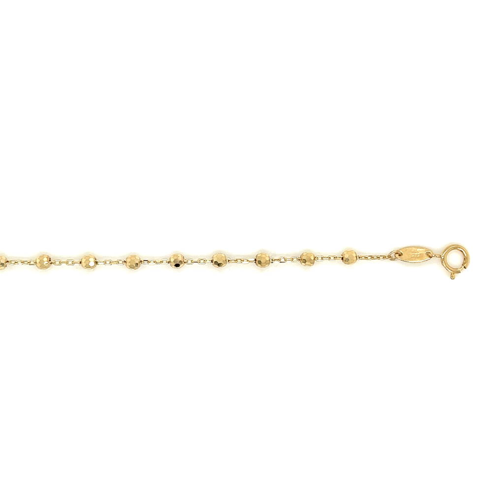 Geelgouden armband Ankerschakel met Bolletjes