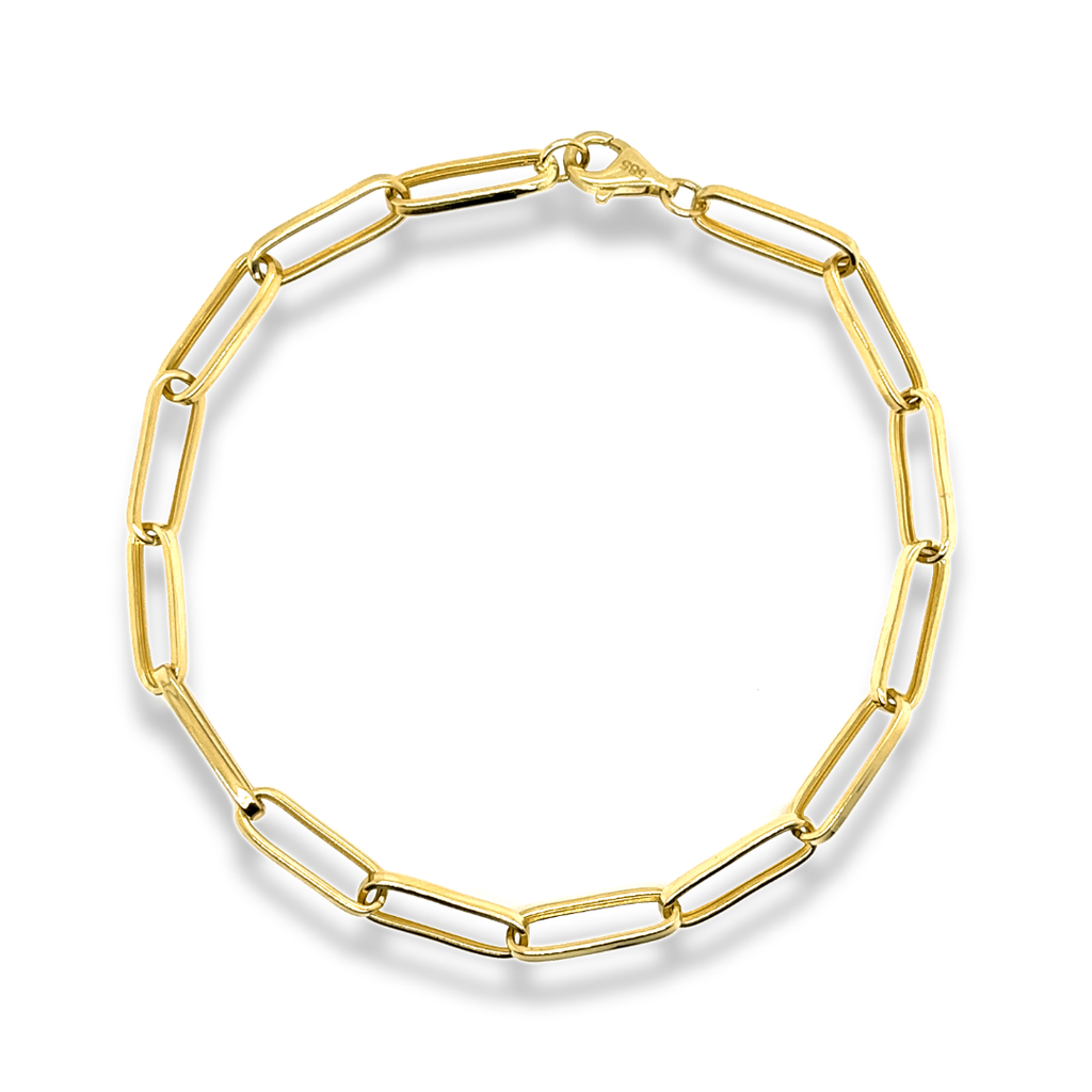 Geelgouden bedelarmband Ovale Schakel 4,5mm breed