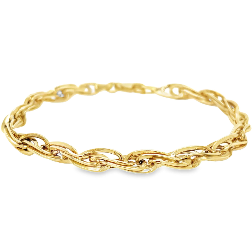 Geelgouden armband Fantasie gedraaid 5mm breed