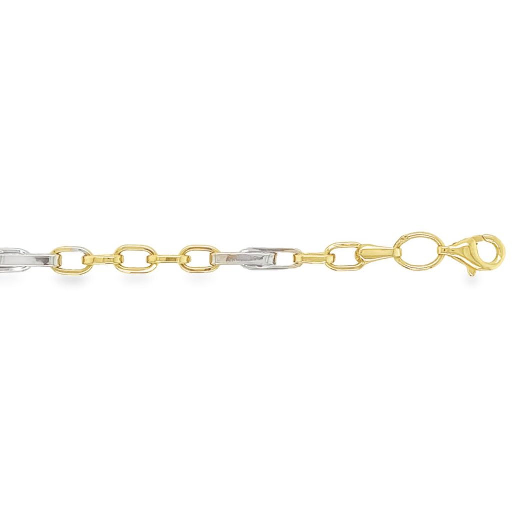 Bicolor gouden bedelarmband