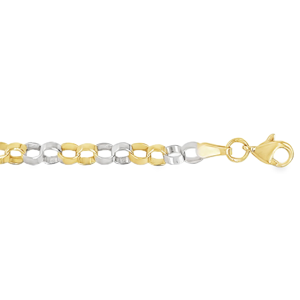 Bicolor gouden armband 4mm breed