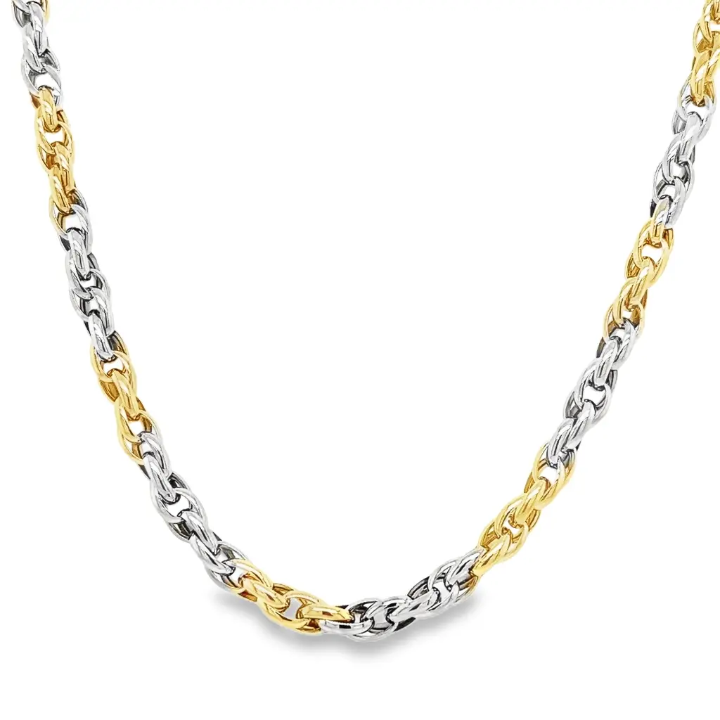 Bicolor gouden collier Fantasie Gedraaid
