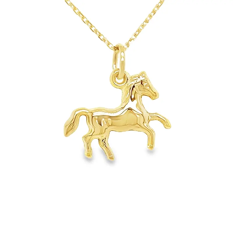 Geelgouden hanger Paard 14,6mm breed