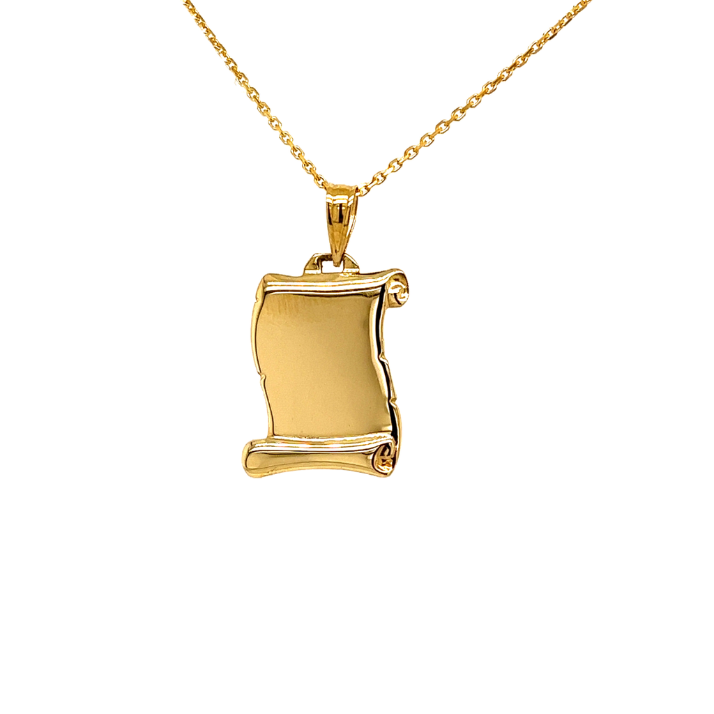 Geelgouden hanger Perkament 16mm breed