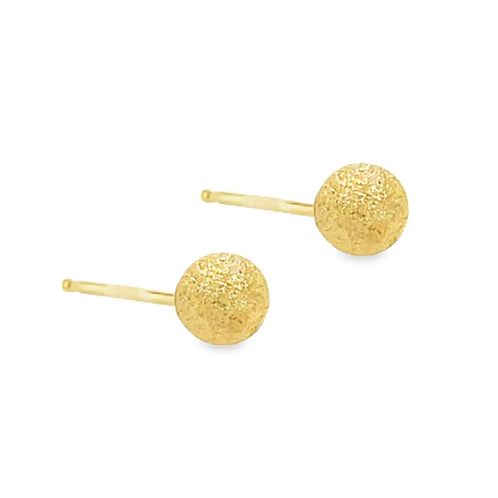 Geelgouden oorknoppen bolletje mat