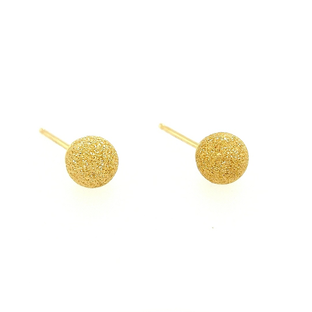 Geelgouden oorknoppen bolletje mat