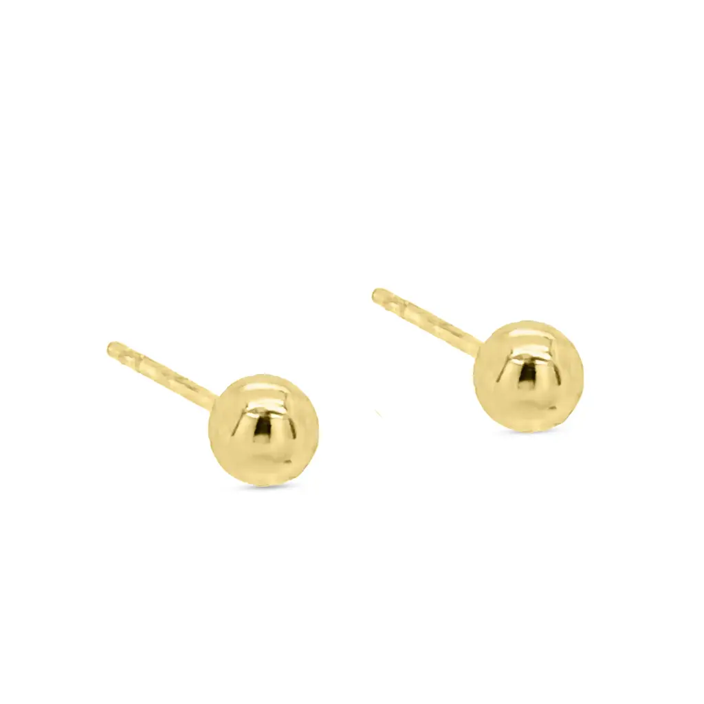 Geelgouden oorknoppen bolletje 3,8mm