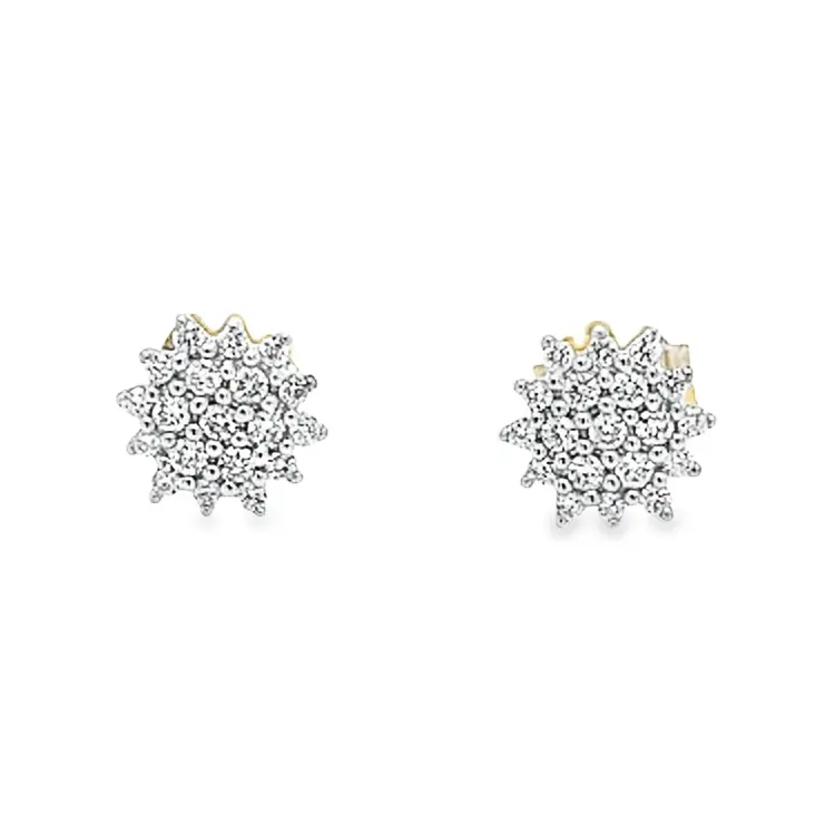 [GOE0970] Yellow gold ear studs with 0.25 carat Diamond SI1, H