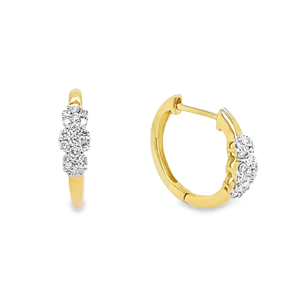 [GOE0972] Geelgouden oorringen met 0,34ct Diamant