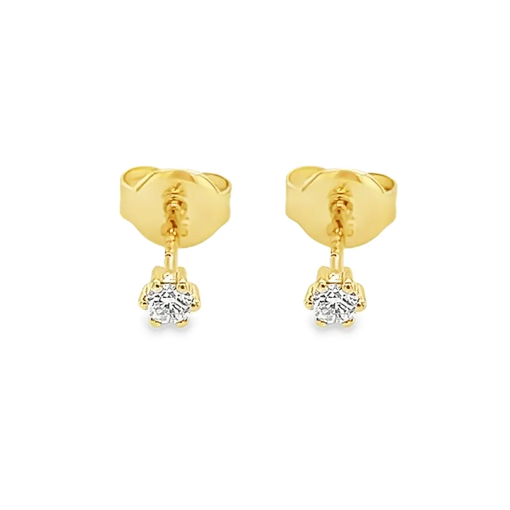 [GOE1549] Geelgouden oorstekers met 0,10ct Diamant