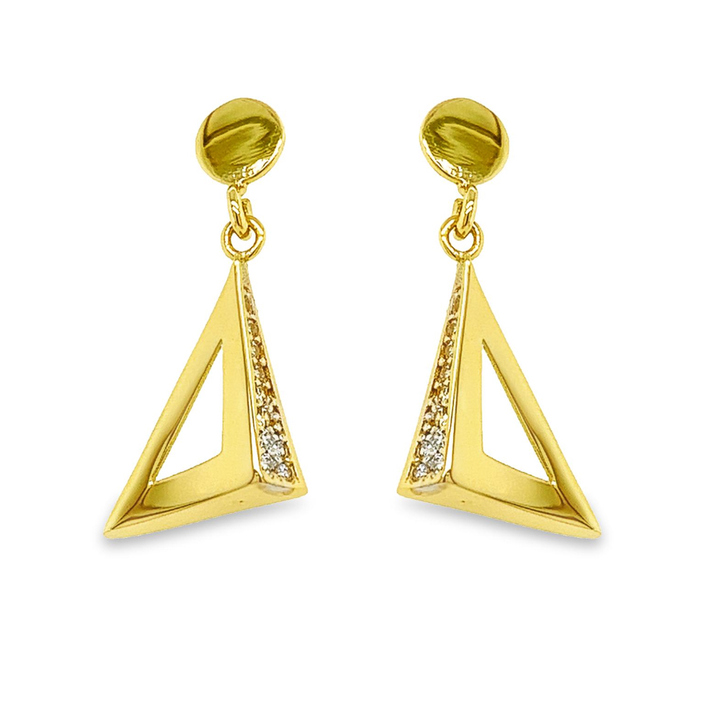 Geelgouden oorhangers met Zirkonia