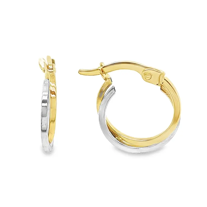 Bicolor gouden oorringen Fantasie