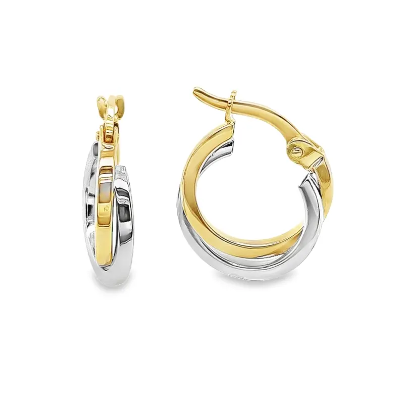 Bicolor gouden oorringen Fantasie