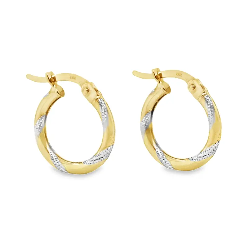 Bicolor gouden oorringen Fantasie