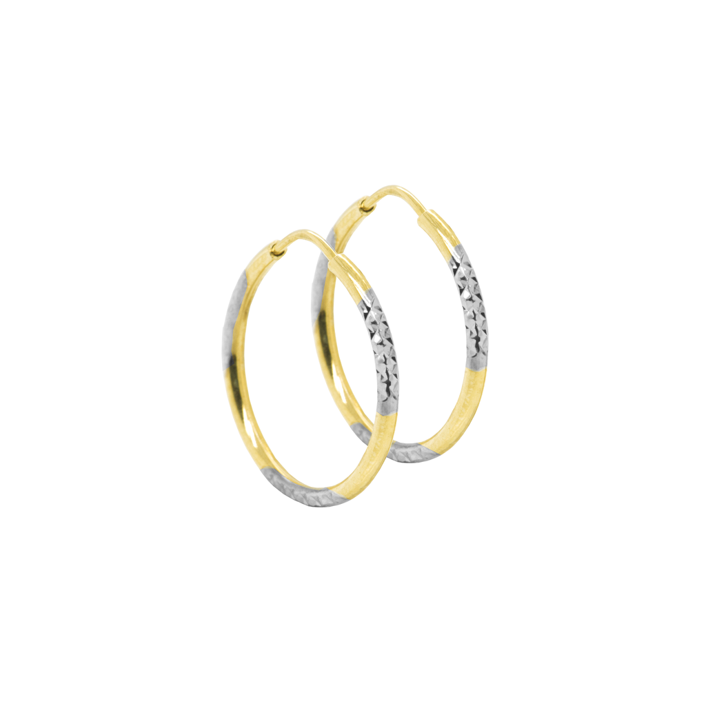 Bicolor gouden oorringen Fantasie