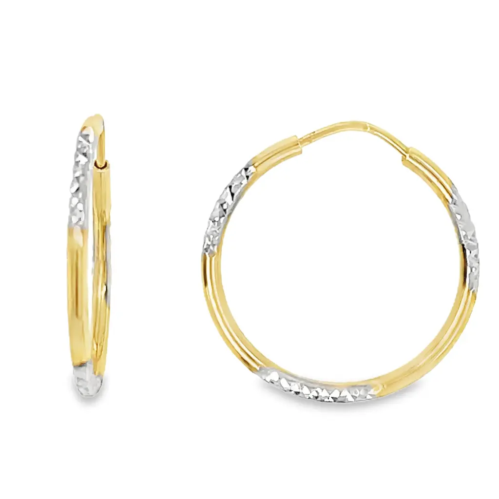 Bicolor gouden oorringen Fantasie