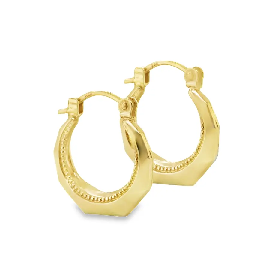 Geelgouden (schippers)oorringen Fantasie 15 x 3mm