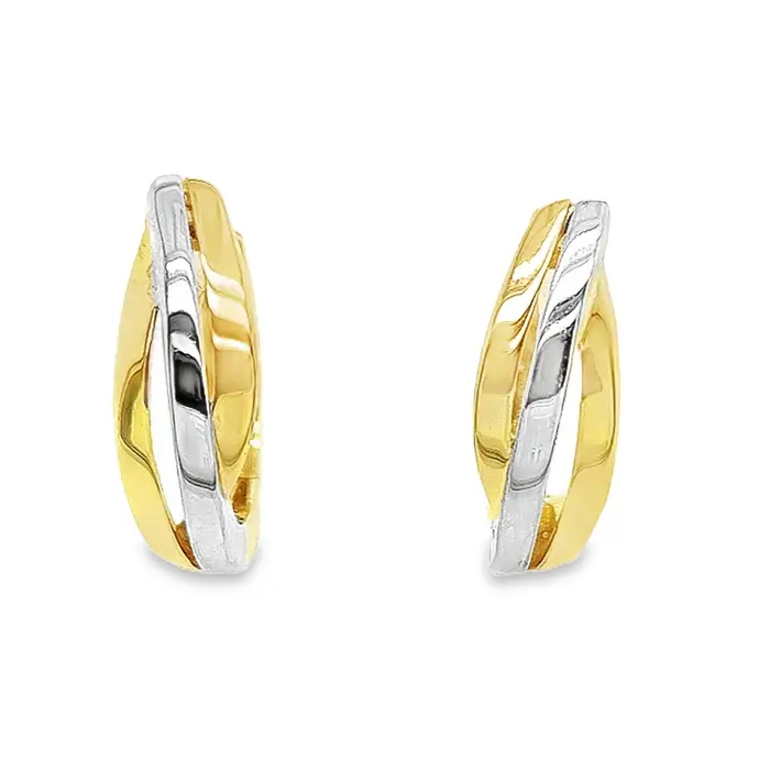 Bicolor gouden oorringen Fantasie