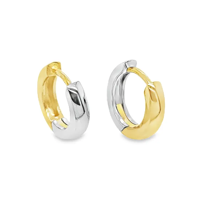 Bicolor gouden oorringen