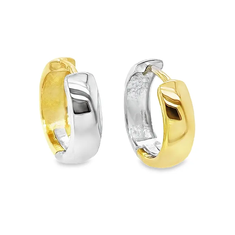 Bicolor gouden oorringen