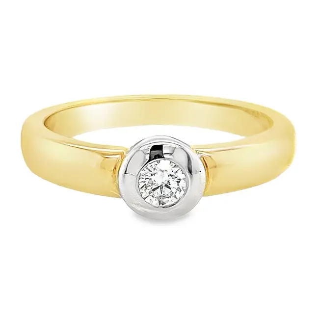 Geelgouden ring met Diamant 0,20 karaat VVS1